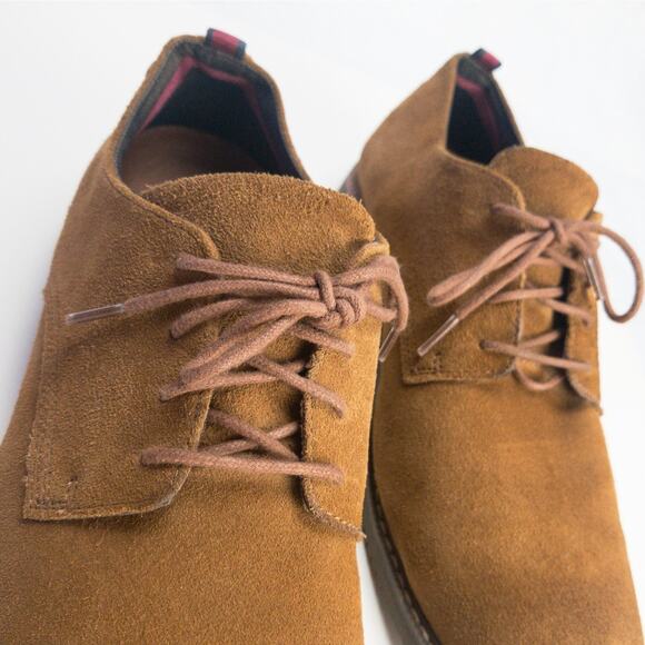 Timberland Suede Oxford Shoes Men’s 12 Tan Grip Sole Almond Toe Comfort Insole - Picture 4 of 13